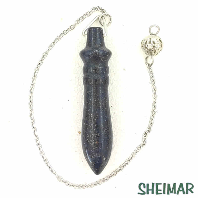 PÉNDULO KARNAK MINERAL LAPISLÁZULI CON CADENA DE ACERO 30cm