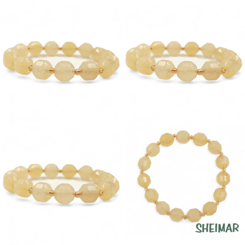 PULSERA ELÁSTICA MINERAL DOLOMITA AMARILLA (CUENTAS 10mm) - Imagen 2